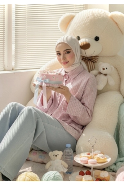 Grace Striped Top in Blush Pink